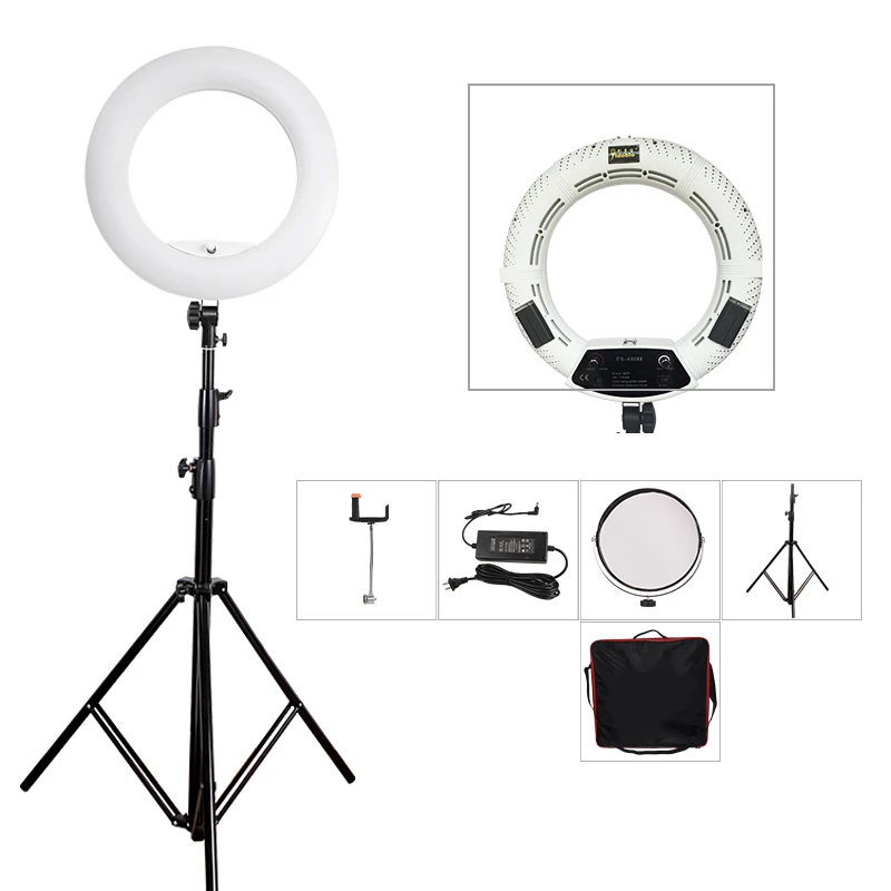 Yidoblo FS-480II White Photo Studio LED Dimmable Ring Light Lamp + bag + tripod Photographic Lighting 3200-5500K 480LED Lights
Yidoblo FS-480II White Photo Studio LED Dimmable Ring Light Lamp + bag + tripod Photographic Lighting 3200-5500K 480LED Lights