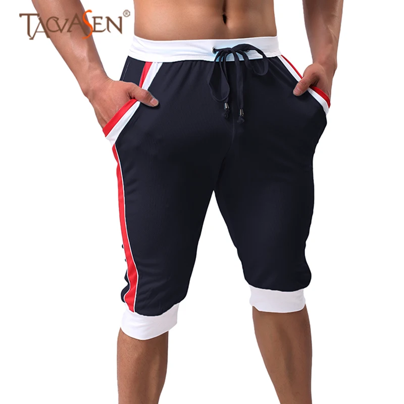Фото Мужские шорты-капри TACVASEN до колена спортивные шорты на завязках для бега летние