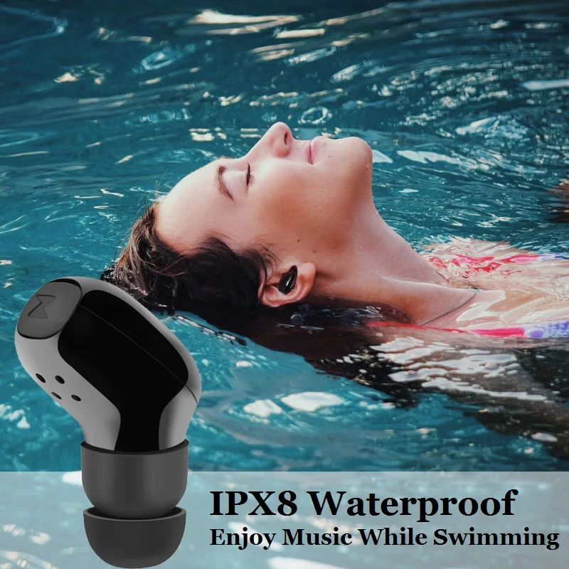 Mini Bluetooth Earphone Wireless Headset IPX8 Waterproof Sports Earbud With Microphone for iPhone Xiaomi Samsung Mobile Phone
Mini Bluetooth Earphone Wireless Headset IPX8 Waterproof Sports Earbud With Microphone for iPhone Xiaomi Samsung Mobile Phone