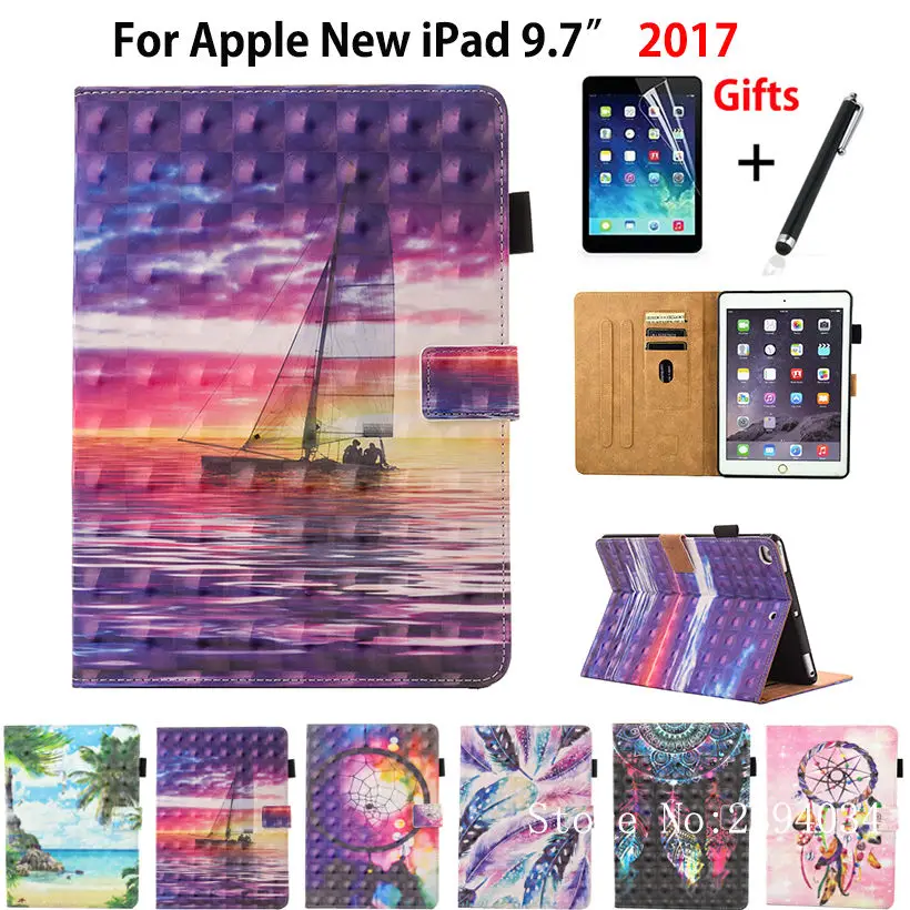 3D цветной чехол для Apple новый iPad 9 7 2017 A1822 умный планшета модный мультяшный из
