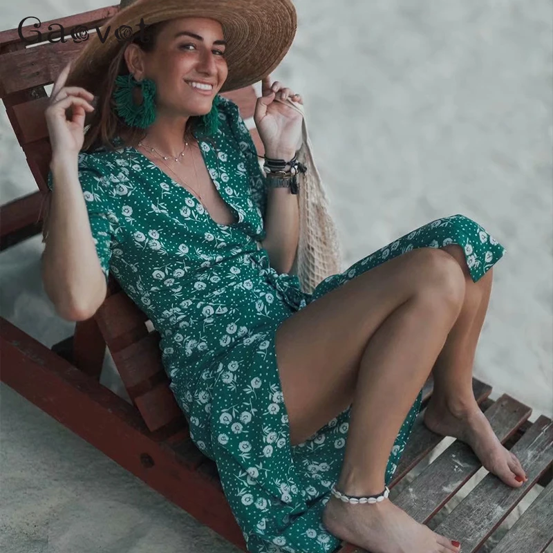 2019 Summer Woman Long Dress Bohemian Floral Print Holiday V Neck Empire Dresses Sexy Tie Beach Split Sundress Vestidos Hot Sale
2019 Summer Woman Long Dress Bohemian Floral Print Holiday V Neck Empire Dresses Sexy Tie Beach Split Sundress Vestidos Hot Sale