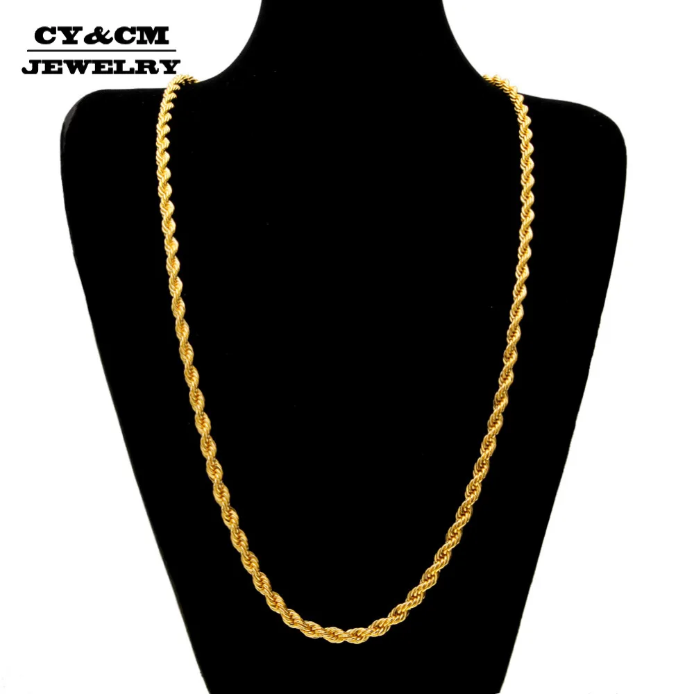 CY&CM 6.5mm Hip Hop Jewelry Punk Rope Chain Iced Out Gold Silver Plated Long Twisted Braided Chain Necklace For Men Women 30"
CY&CM 6.5mm Hip Hop Jewelry Punk Rope Chain Iced Out Gold Silver Plated Long Twisted Braided Chain Necklace For Men Women 30"
