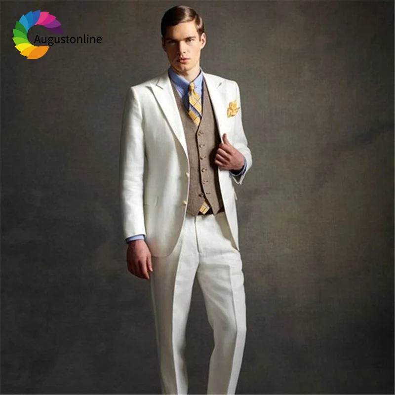 Ivory Wedding Men Suits Slim Fit Groom Wear Tuxedos 2 Pieces (Jacket+Pants) Bridegroom Suits Best Man Blazer costume homme
Ivory Wedding Men Suits Slim Fit Groom Wear Tuxedos 2 Pieces (Jacket+Pants) Bridegroom Suits Best Man Blazer costume homme