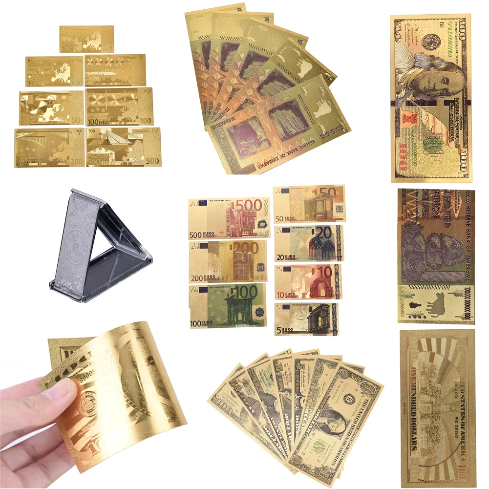 Different Types American Gold Foil Dollar Banknote Fake Money Art Crafts Highly Collection Plastic Gold Fake Money Euro Dollars
Different Types American Gold Foil Dollar Banknote Fake Money Art Crafts Highly Collection Plastic Gold Fake Money Euro Dollars