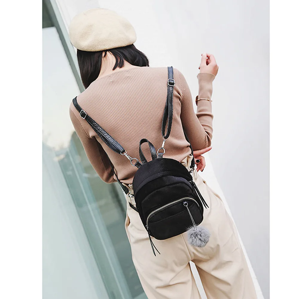 ISHOWTIENDA Mini Fur Ball Backpack Fashion Shoulder Bag Solid Women Girls Travel School zipper Bags mochila feminina plecak
ISHOWTIENDA Mini Fur Ball Backpack Fashion Shoulder Bag Solid Women Girls Travel School zipper Bags mochila feminina plecak