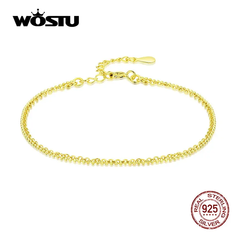 WOSTU Gold Color Bracelets 925 Sterling Silver Dazzling Bangle Bracelets For Women Minimalist Original Design Jewelry CQB134
WOSTU Gold Color Bracelets 925 Sterling Silver Dazzling Bangle Bracelets For Women Minimalist Original Design Jewelry CQB134