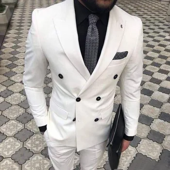 Italian White Double-breasted Men's Suit for Wedding Groom Suits Tuxedo 2 Pieces Groomsmen Party Suits Wedding Tuxedo for Man
Italian White Double-breasted Men's Suit for Wedding Groom Suits Tuxedo 2 Pieces Groomsmen Party Suits Wedding Tuxedo for Man