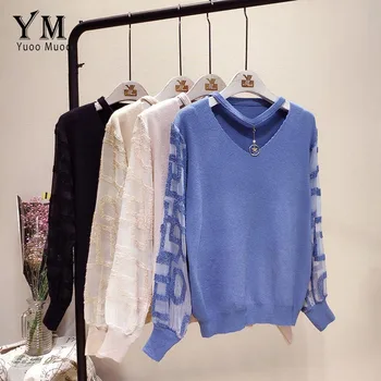 YuooMuoo Sweater Women Korean Style Fall 2019 V Neck Hollow Out Sweater Pullover Women Tops Patchwork Long Lace Sleeve Sweater
YuooMuoo Sweater Women Korean Style Fall 2019 V Neck Hollow Out Sweater Pullover Women Tops Patchwork Long Lace Sleeve Sweater