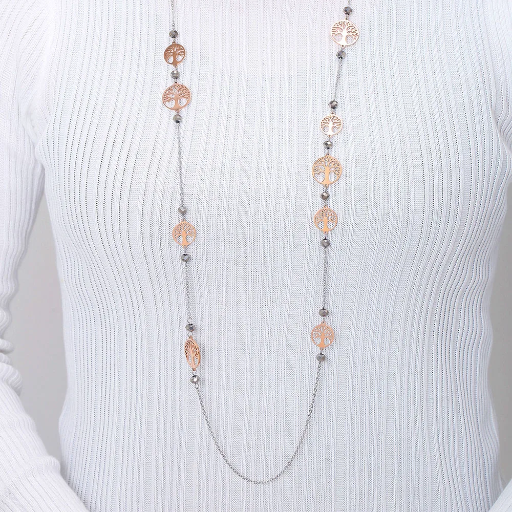 Long Necklace Sweater Chain for Women Small Tree Of Life Round Pendant Gold Silver Color Statement Necklace Boho Jewelry 2019
Long Necklace Sweater Chain for Women Small Tree Of Life Round Pendant Gold Silver Color Statement Necklace Boho Jewelry 2019