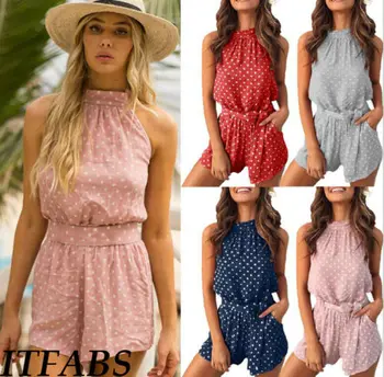 2019 Ladies Women Casual Backless Jumpsuit Bodysuits Summer Sexy Sleeveless Turtleneck Polka Dot Holiday Playsuits
2019 Ladies Women Casual Backless Jumpsuit Bodysuits Summer Sexy Sleeveless Turtleneck Polka Dot Holiday Playsuits