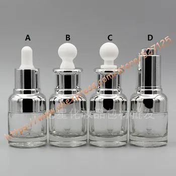 20ml clear glass essential oil bottle with shiny silver dropper lid/press cover,cosmetic container,dropper bottle
20ml clear glass essential oil bottle with shiny silver dropper lid/press cover,cosmetic container,dropper bottle