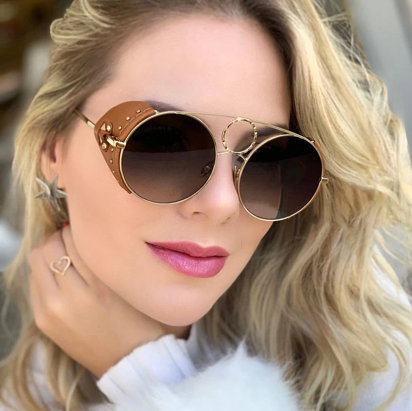 JackJad Fashion Vintage SteamPunk Punk Style Metal Circle Sunglasses Leather Side Shield Brand Design Sun Glasses Oculos De Sol
JackJad Fashion Vintage SteamPunk Punk Style Metal Circle Sunglasses Leather Side Shield Brand Design Sun Glasses Oculos De Sol