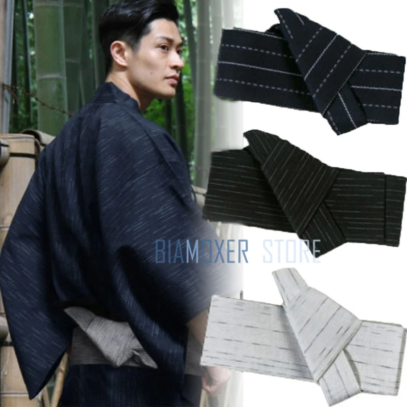 

Biamoxer 17 colours Japanese Mens Kimono Yukata Stiff Kaku Obi Belt Easy Kai No Kuchi Musubi