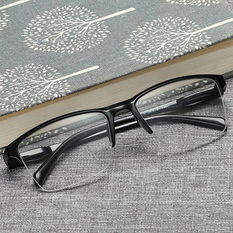 Очки для чтения с полуободковой оправой черные защитой от усталости
