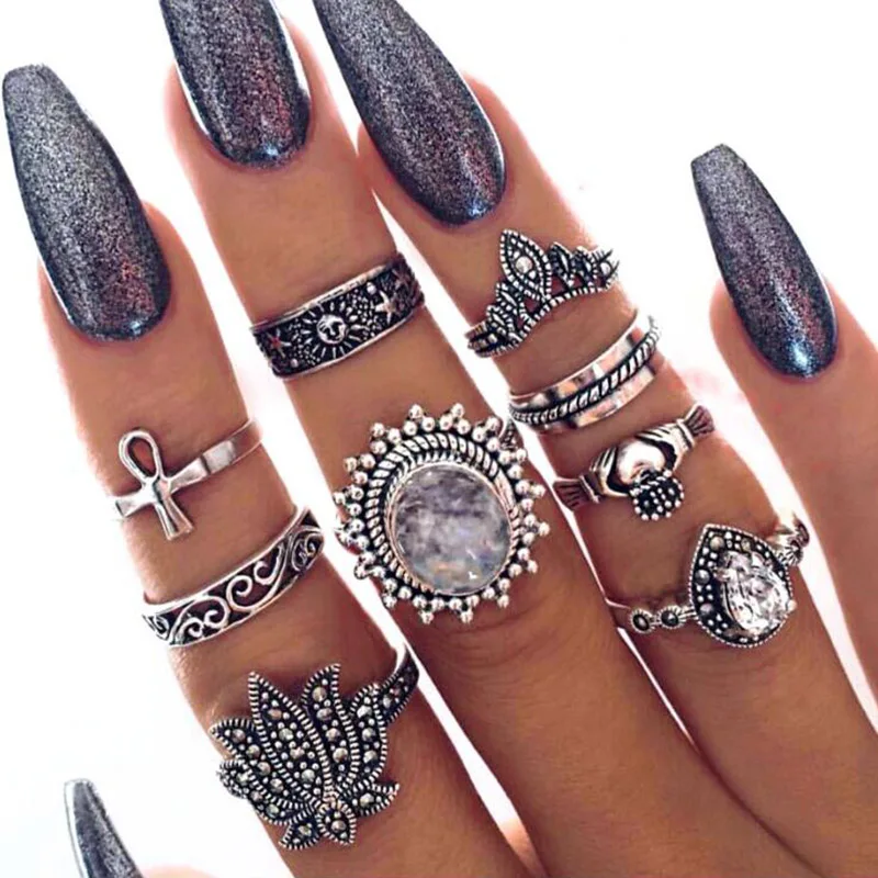XIYANIKE New Vintage Knuckle Ring Set for Women Fashion Anel Aneis Bague Femme Stone Silver Midi Finger Rings Boho Jewelry R159
XIYANIKE New Vintage Knuckle Ring Set for Women Fashion Anel Aneis Bague Femme Stone Silver Midi Finger Rings Boho Jewelry R159