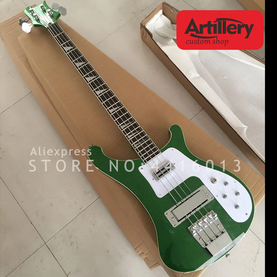 Artillery custom Rickenback 4001 electric BASS guitar 4 strings Metal green color musical instrument shop
Artillery custom Rickenback 4001 electric BASS guitar 4 strings Metal green color musical instrument shop