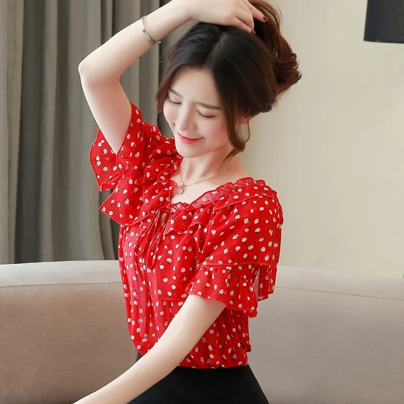 New Arrival Red Floral Shirts Ladies Tops 2019 Summer Women Chiffon Blouse Ruffled Flower Petals Sleeve shirt
New Arrival Red Floral Shirts Ladies Tops 2019 Summer Women Chiffon Blouse Ruffled Flower Petals Sleeve shirt