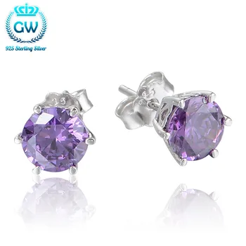 Wedding Party 925 Sterling Silver Earrings For Women Purple Big Cz Round Stud Earrings Brand GW Jewellery Er1032C
Wedding Party 925 Sterling Silver Earrings For Women Purple Big Cz Round Stud Earrings Brand GW Jewellery Er1032C