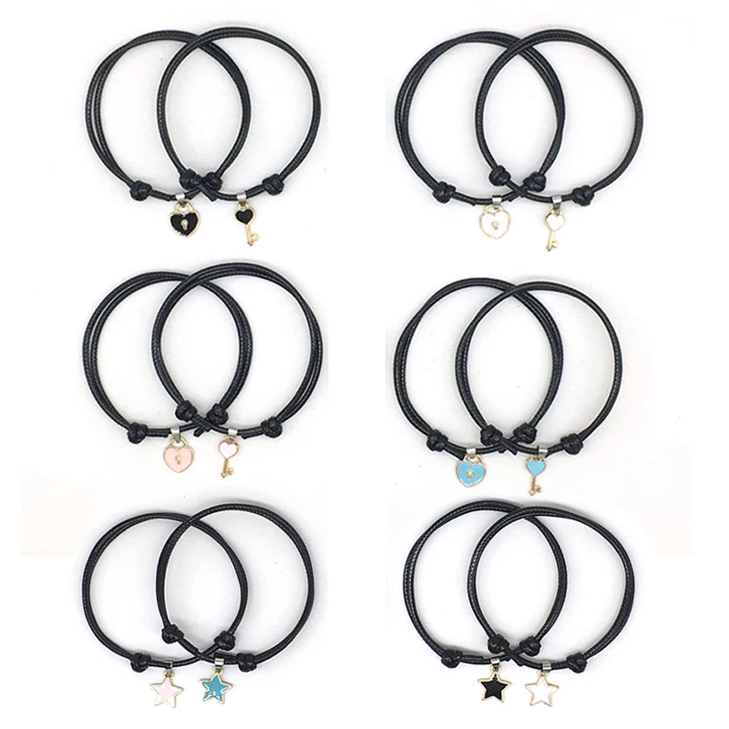 Sale 2Pcs Black Heart Star Pendant Men Women Bracelets set Adjustable Couple Rope Handmad Beautiful Women Jewelry
Sale 2Pcs Black Heart Star Pendant Men Women Bracelets set Adjustable Couple Rope Handmad Beautiful Women Jewelry