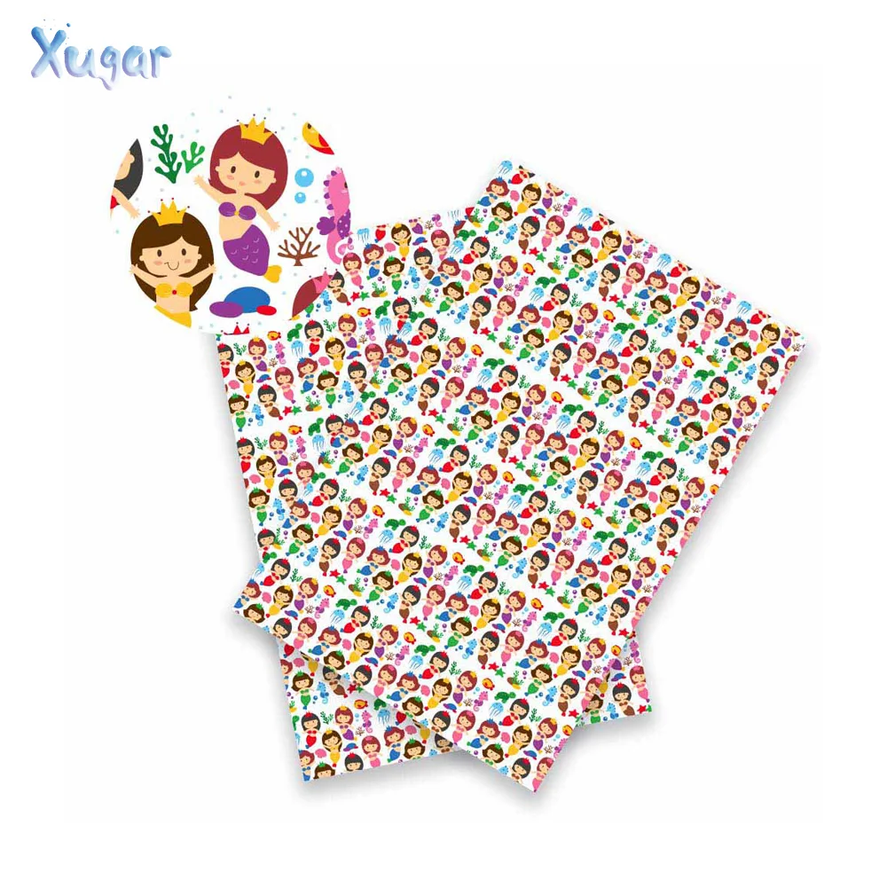 Xugar 22cm*30cm Synthetic Leather Swan Mermaid Printed Faux Synthetic Leather Fabric Back to School DIY Knotbow Crafts Materials
Xugar 22cm*30cm Synthetic Leather Swan Mermaid Printed Faux Synthetic Leather Fabric Back to School DIY Knotbow Crafts Materials