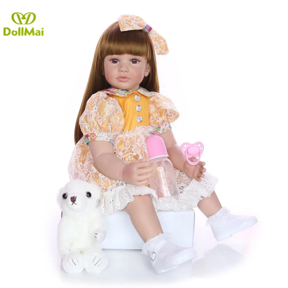 60cm Big Size Reborn Toddler Doll Toy Lifelike Vinyl Princess Baby With bear Cloth Body Alive Bebe Girl Birthday Gift
60cm Big Size Reborn Toddler Doll Toy Lifelike Vinyl Princess Baby With bear Cloth Body Alive Bebe Girl Birthday Gift