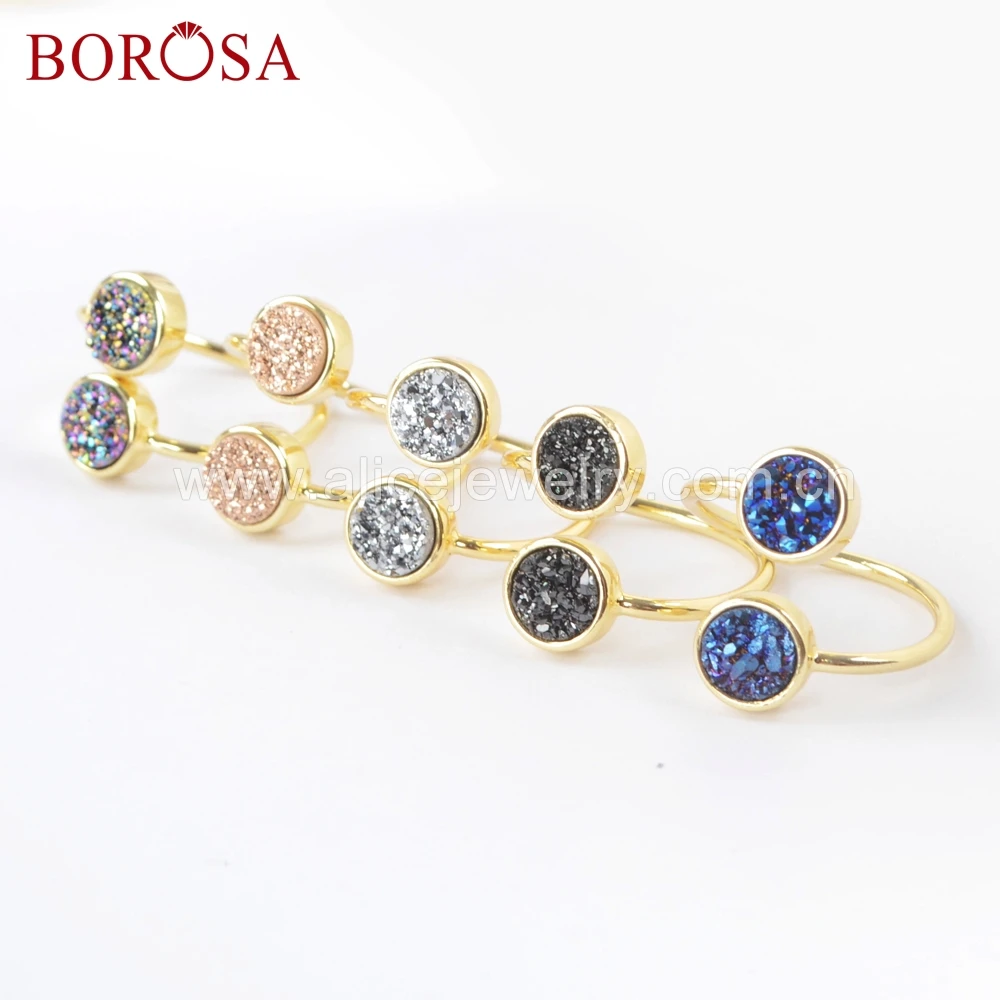 BOROSA 6pcs Natural Agates Titanium Rainbow Druzy Rings Gems Jewelry with Adjustable Size ZG0363
BOROSA 6pcs Natural Agates Titanium Rainbow Druzy Rings Gems Jewelry with Adjustable Size ZG0363