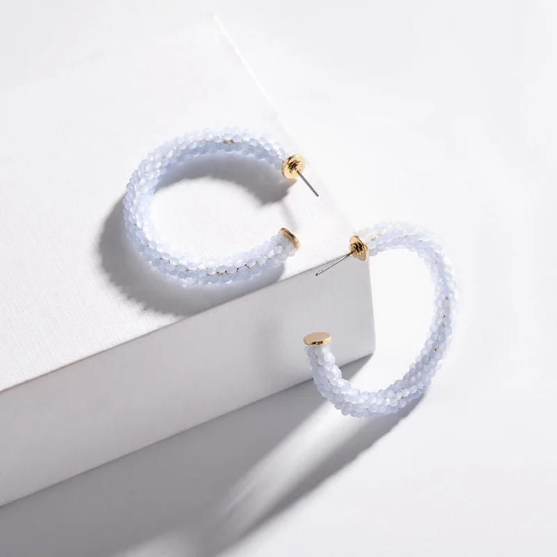 2019 Fashion Brand Jewelry Faceted Glass Beads Wrap Twisted C Shape Hoop Earrings for Women BOHO Glass Beaded C Hoop Earrings
2019 Fashion Brand Jewelry Faceted Glass Beads Wrap Twisted C Shape Hoop Earrings for Women BOHO Glass Beaded C Hoop Earrings