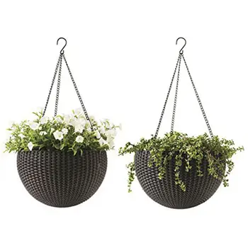 Indoor Or Outdoor Rattan Basket Hanging Basket Hanging Pot, Hanging Seeder Set,Espresso Brown
Indoor Or Outdoor Rattan Basket Hanging Basket Hanging Pot, Hanging Seeder Set,Espresso Brown