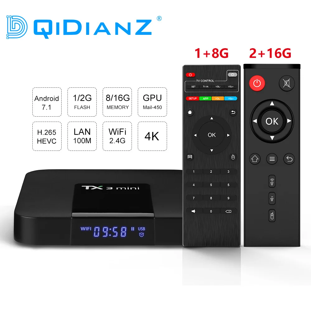 DQiDianZ Android 8.1 TX3mini Smart TV BOX Amlogic Quad Core Multimedia BOX 2.4G Wifi KD Screen Display Set Top Smart box
DQiDianZ Android 8.1 TX3mini Smart TV BOX Amlogic Quad Core Multimedia BOX 2.4G Wifi KD Screen Display Set Top Smart box
