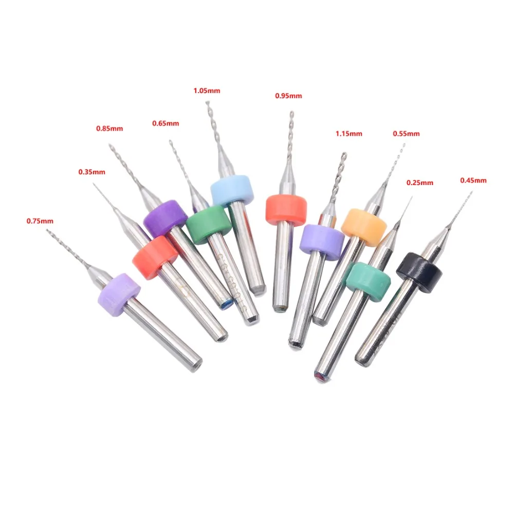 10pcs/Set 0.1mm-3.0mm High Quality Hard Alloy PCB Print Circuit Board Carbide Micro Drill Bits Tool 0.1mm 3.0mm for SMT CNC
10pcs/Set 0.1mm-3.0mm High Quality Hard Alloy PCB Print Circuit Board Carbide Micro Drill Bits Tool 0.1mm 3.0mm for SMT CNC