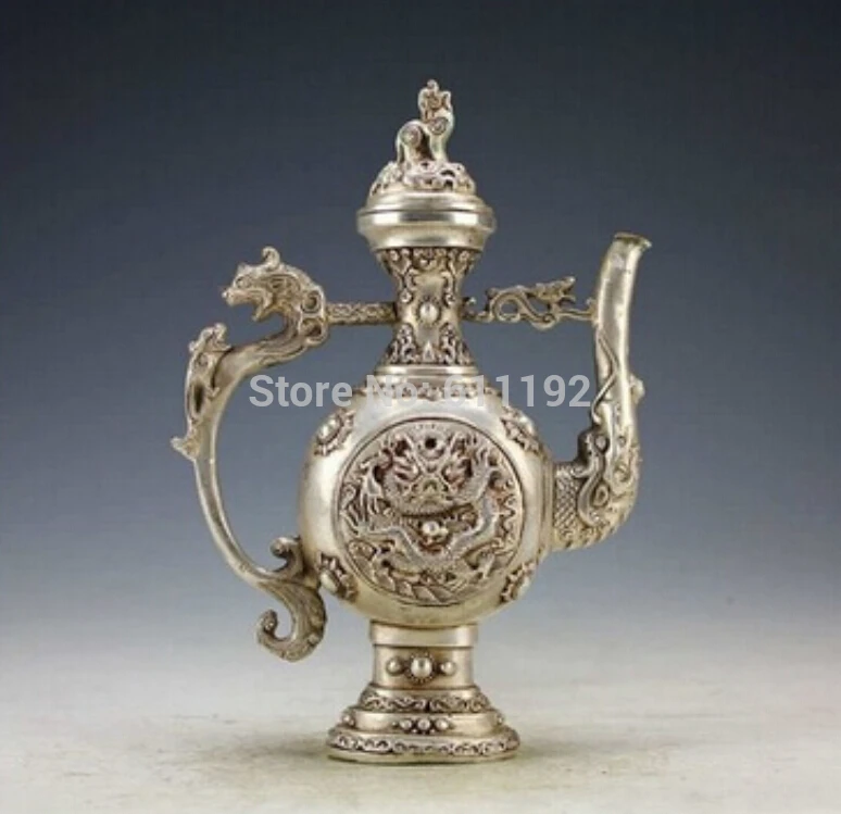 China home decoration art Metal crafts Tibetan handmade vintage silver copper dragon teapot flagon
China home decoration art Metal crafts Tibetan handmade vintage silver copper dragon teapot flagon