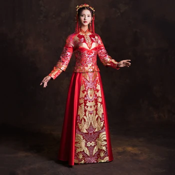 Exquisite Female Cheongsam Suzhou Embroidery Bride Wedding Dress Classic Stage Show Clothing Novelty Evening Gowns Vestidos
Exquisite Female Cheongsam Suzhou Embroidery Bride Wedding Dress Classic Stage Show Clothing Novelty Evening Gowns Vestidos