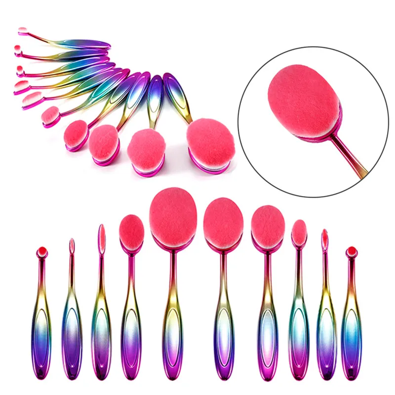 10Pcs Colorful Toothbrush Shape Makeup Brushes Set Oval Brush Set Foundation Powder Cream Cosmetic Kits Make up Brushes Tools
10Pcs Colorful Toothbrush Shape Makeup Brushes Set Oval Brush Set Foundation Powder Cream Cosmetic Kits Make up Brushes Tools