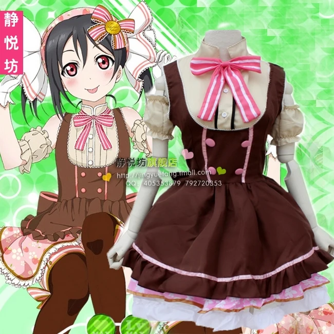 Anime LoveLive! COSPLAY Yazawa Nico COS Halloween Party Cosplay Candy maid outfit Full set Dresses+hand ring +Headgear + Bow
Anime LoveLive! COSPLAY Yazawa Nico COS Halloween Party Cosplay Candy maid outfit Full set Dresses+hand ring +Headgear + Bow