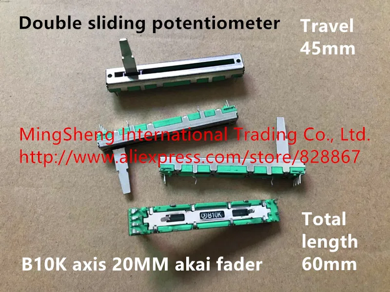 Original new 100% Hongkong Pu Yao F 6cm double sliding potentiometer B10K axis 20MM akai fader (SWITCH)
Original new 100% Hongkong Pu Yao F 6cm double sliding potentiometer B10K axis 20MM akai fader (SWITCH)