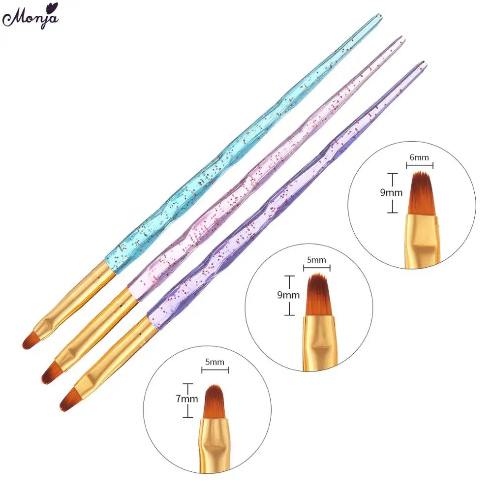 Monja 3Pcs/Set Nail Art Acrylic UV Gel Extension Builder Painting Crystal Handle Brush Flower Image Drawing Pen Manicure Tool
Monja 3Pcs/Set Nail Art Acrylic UV Gel Extension Builder Painting Crystal Handle Brush Flower Image Drawing Pen Manicure Tool