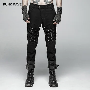 PUNK RAVE Men's Punk Rock Heavy Metal Long Pants Fashion Rive Black Gothic Performance Personality Men Black Cotton Pants
PUNK RAVE Men's Punk Rock Heavy Metal Long Pants Fashion Rive Black Gothic Performance Personality Men Black Cotton Pants