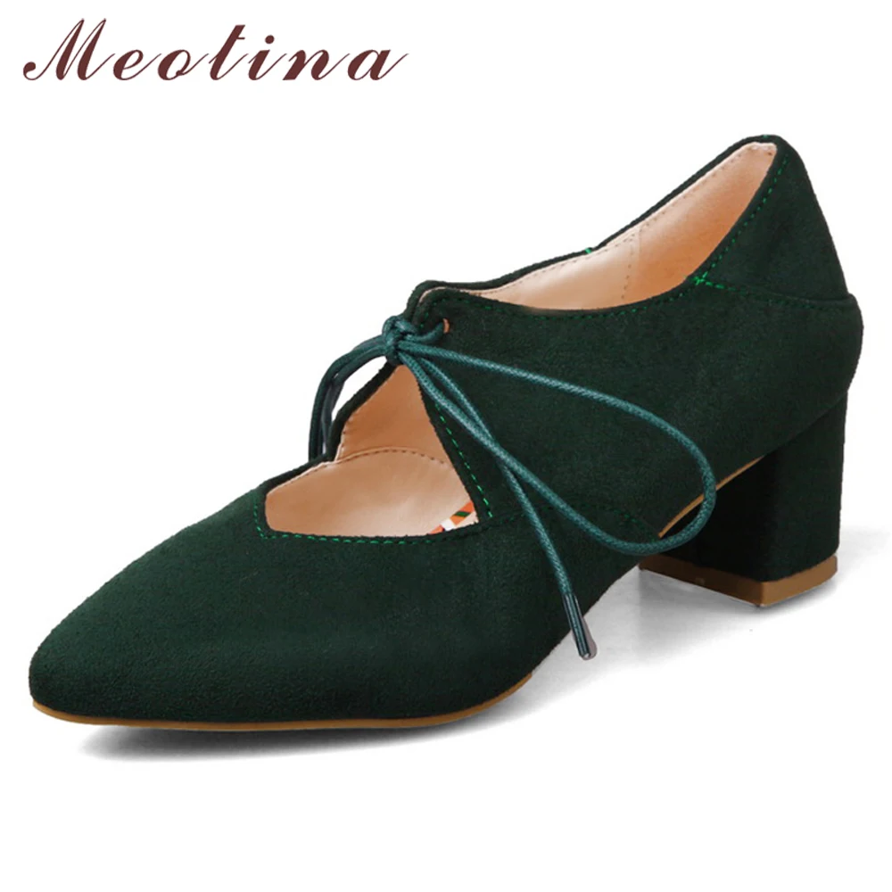 Meotina High Heels Mary Janes Shoes Women Lace Up Thick High Heels Shoes Bow Pointed Toe Pumps Lady Spring Green Plus Size 33-43
Meotina High Heels Mary Janes Shoes Women Lace Up Thick High Heels Shoes Bow Pointed Toe Pumps Lady Spring Green Plus Size 33-43
