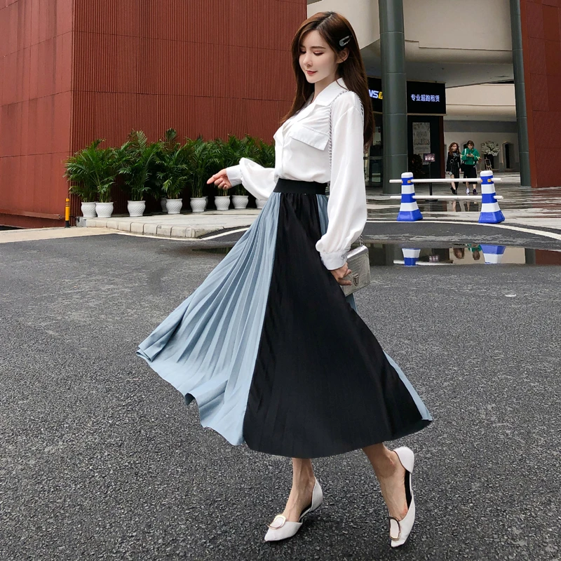 2019 New Spring Summer Women Pleated Skirts Fashion Brand Hit Color Skirts High Waist Women Midi Skirt Faldas Mujer Saias
2019 New Spring Summer Women Pleated Skirts Fashion Brand Hit Color Skirts High Waist Women Midi Skirt Faldas Mujer Saias