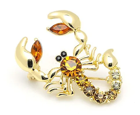 

OneckOha Decorative Rhinestone Garment Jewelry Brooch Pin Bridal Wedding Crystal Animal Scorpion Brooch Pin