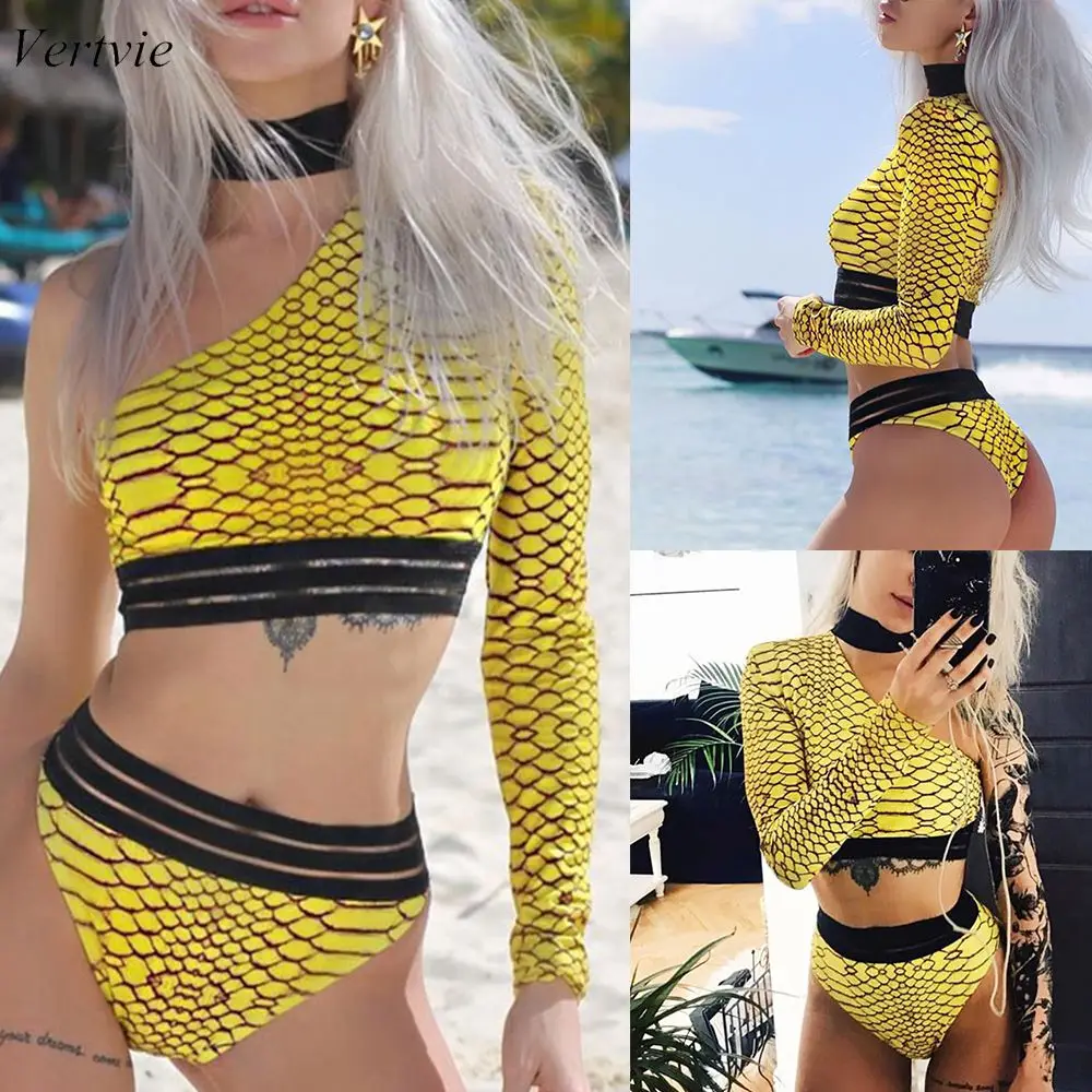 Vertvie Women Sexy Bikini Set One Shoulder High Waist Female Two-Piece Swimsuit Push Up Snake Bathing Suit Summer Beachwear
Vertvie Women Sexy Bikini Set One Shoulder High Waist Female Two-Piece Swimsuit Push Up Snake Bathing Suit Summer Beachwear