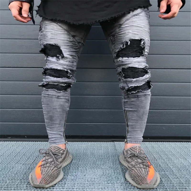 HOT 2019 Fashion Casual Slim fit men's motorcycle knee ripped hole Distressed jeans men zipper torn jeans denim trousers
HOT 2019 Fashion Casual Slim fit men's motorcycle knee ripped hole Distressed jeans men zipper torn jeans denim trousers