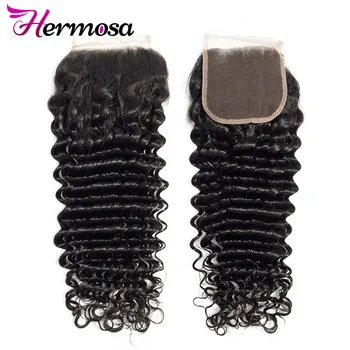 Hermosa Brazilian Deep Wave Closure 130% Density 4x4 100% Natural Human Hair Deep Curly Lace Closure Free Part Non Remy 1PC #1B
Hermosa Brazilian Deep Wave Closure 130% Density 4x4 100% Natural Human Hair Deep Curly Lace Closure Free Part Non Remy 1PC #1B