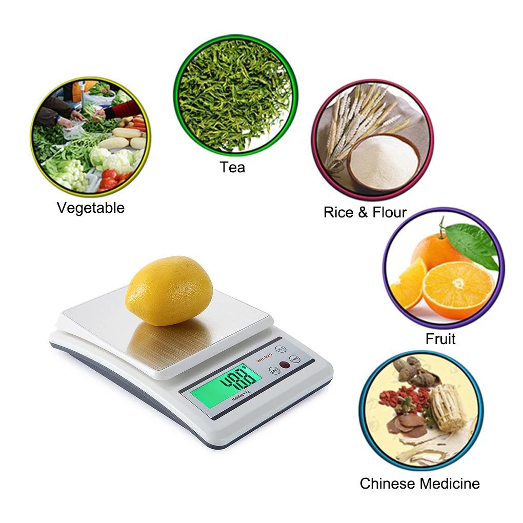 10kg/1g 3kg/0.1g Digital Kitchen Scale Stainless Steel Surface Electronic Cooking Scale Counting Weighing Function Bench
10kg/1g 3kg/0.1g Digital Kitchen Scale Stainless Steel Surface Electronic Cooking Scale Counting Weighing Function Bench