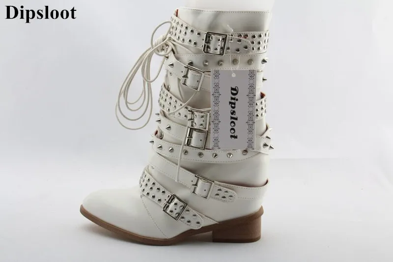 Dipsloot New 2018 Woman Sexy Rviets Decorated Motorcycle Boots Lady Chunky Heels Side Zipper Ankle Boots Girls Pointed Toe Shoes
Dipsloot New 2018 Woman Sexy Rviets Decorated Motorcycle Boots Lady Chunky Heels Side Zipper Ankle Boots Girls Pointed Toe Shoes