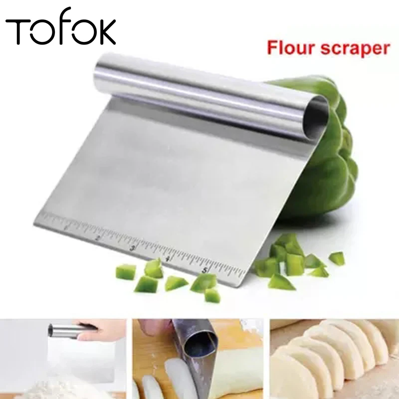 Tofok Stainless Steel Flour Scraper With Scale Fondant Spatula Pizza Knife Dough Cutter Baking Cake Decor Tool Kitchen Accessory
Tofok Stainless Steel Flour Scraper With Scale Fondant Spatula Pizza Knife Dough Cutter Baking Cake Decor Tool Kitchen Accessory