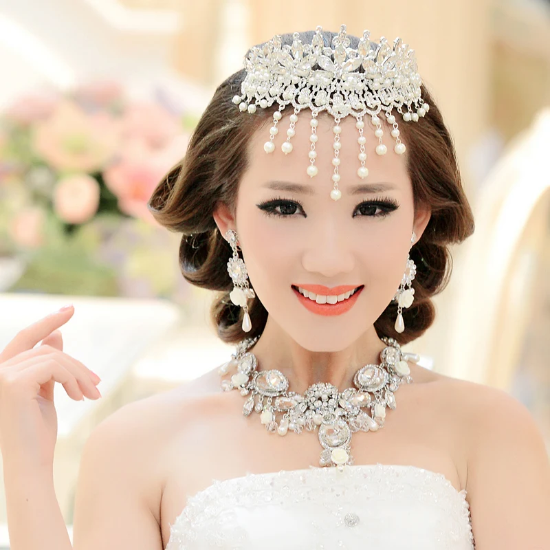 Pearl Crystal tiara Necklace Earring Bridal Jewelry Set Wedding Queen Pageant Tiaras Nekclace Earring 3pcs set
Pearl Crystal tiara Necklace Earring Bridal Jewelry Set Wedding Queen Pageant Tiaras Nekclace Earring 3pcs set