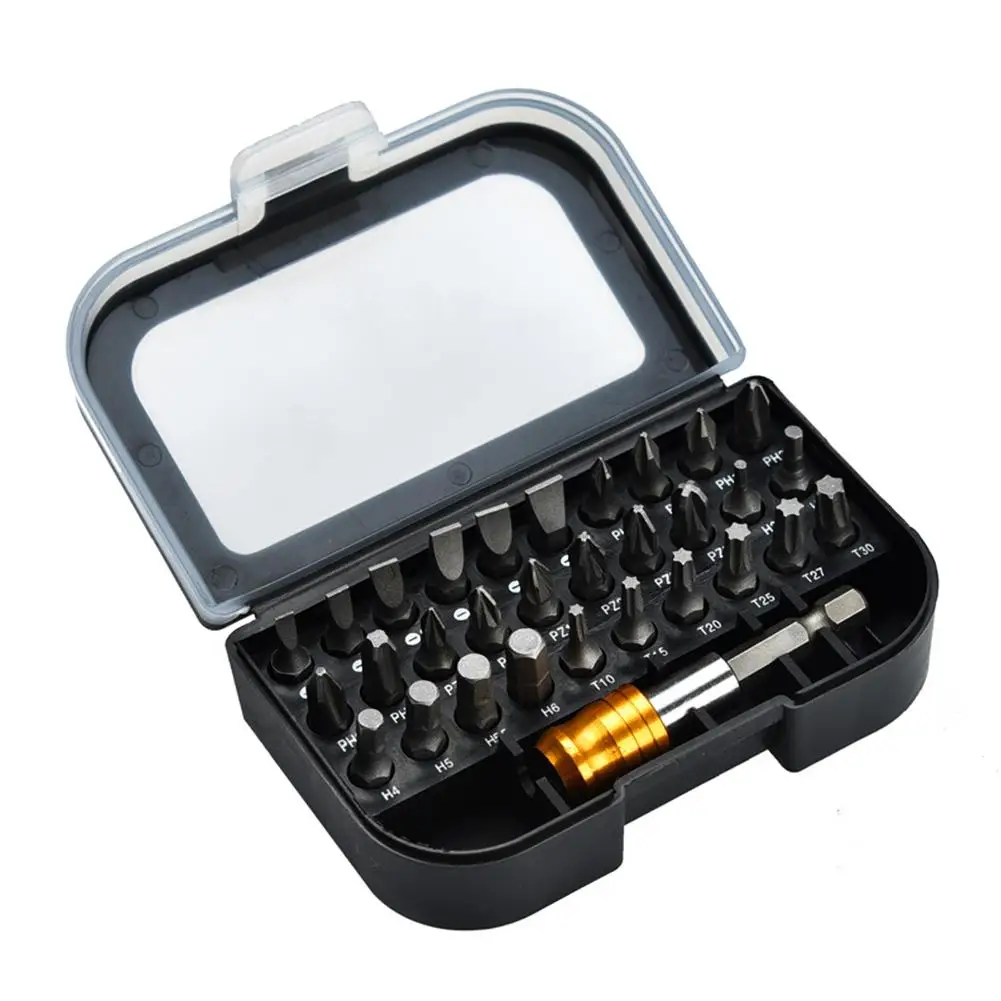 31Pcs Screwdriver Bit Set 30 Most Commonly Used Screwdriver Bits + 1 Hex Chuck Extension Adapter Magnetic Bit Holder Metric Scre
31Pcs Screwdriver Bit Set 30 Most Commonly Used Screwdriver Bits + 1 Hex Chuck Extension Adapter Magnetic Bit Holder Metric Scre
