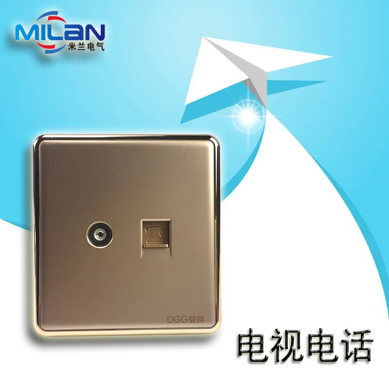 DGG climbing electrician, D1 series, 86 type wall switch, TV telephone combination socket, rose gold
DGG climbing electrician, D1 series, 86 type wall switch, TV telephone combination socket, rose gold