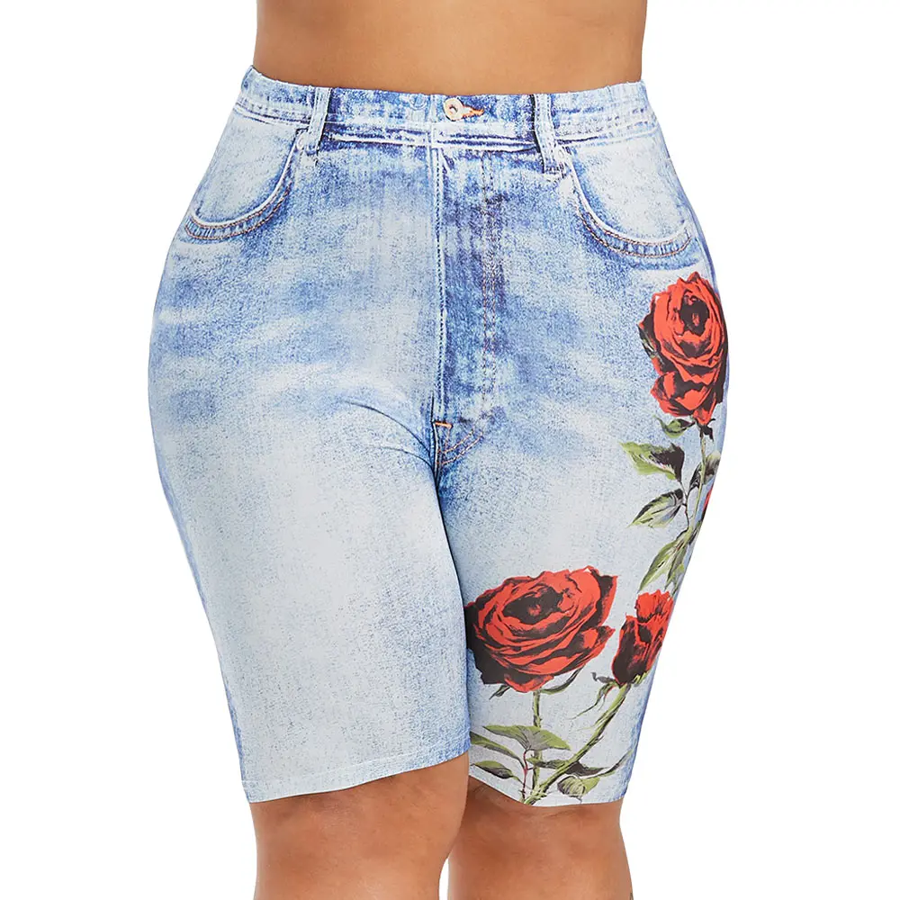 ROSE GAL Plus Size 3D Jean Print Short High Rise Skinny Jeggings Flower Print Pocket Back Denim Short Leggings
ROSE GAL Plus Size 3D Jean Print Short High Rise Skinny Jeggings Flower Print Pocket Back Denim Short Leggings